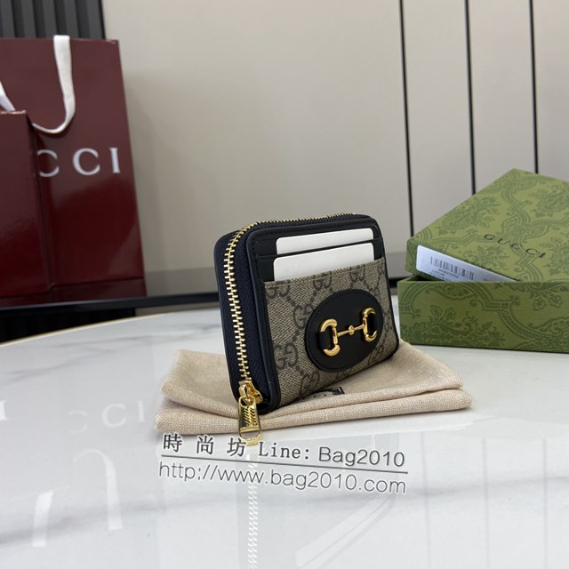 Gucci專櫃古馳最新款Horsebit1955系列拉鏈短夾錢夾卡包卡夾 jh2186型號：658549
